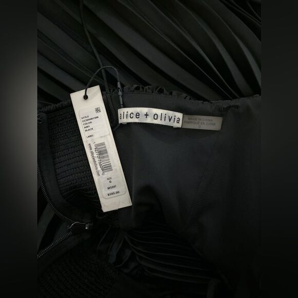 Alice + Olivia Pleated Cut-Out Midi-Dress size 0 - Picture 13 of 14